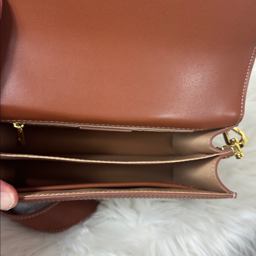 JW PEI Mini Flap Crossbody Beige Canvas & Vegan Camel Leather Trim Bag NWOT - Picture 13 of 15